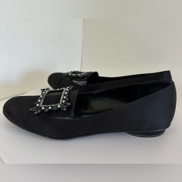 Gorgeous black silk CHANEL flats in size 7.5. - Picture 6 of 7